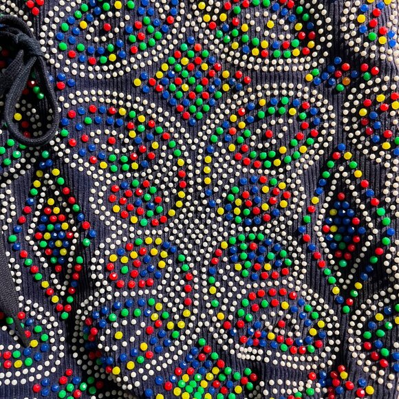 1970s multicolor beaded tote bag with circular handles - Picture 3 of 4